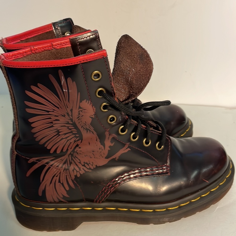 Dr. Martens Year of Rooster 1460 Limited Edition 8-Eye Lace Up Boots Size 7